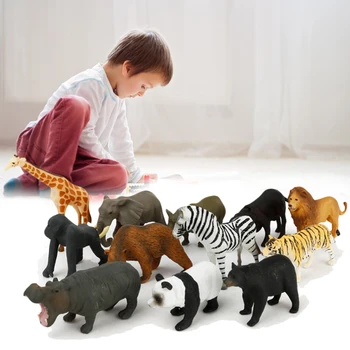 Karšto Pardavimo Aukštos Kokybės Įspūdį Mokymosi Žaislai - (12Pcs/Pak) Mini Imituojant Gyvūnų Modelio Žaislas Statulėlės Gyvūnų Žaislas Vaikams, Dovana