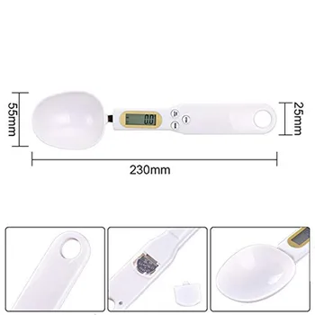 500g/0.1 g, Matavimo Šaukštas su LCD Ekranu Nešiojamas Skaitmeninis Maisto Masto Tiksliai Gramas Elektroninių Matavimo Šaukštai Virtuvė Masto