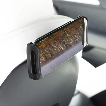 Už Tesla Model 3 / Y Automobilio Galinės Sėdynės Telefono Laikiklis su Kabliu Saugojimo Krepšys Automobilio Interjero Aksesuarų Išmaniojo telefono Turėtojas Juoda