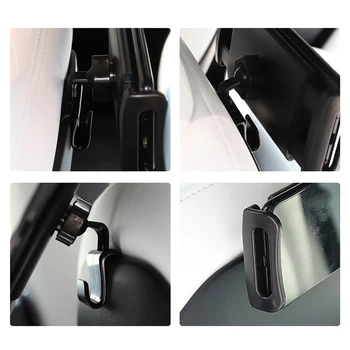 Už Tesla Model 3 / Y Automobilio Galinės Sėdynės Telefono Laikiklis su Kabliu Saugojimo Krepšys Automobilio Interjero Aksesuarų Išmaniojo telefono Turėtojas Juoda