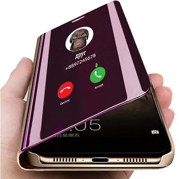 Prabangus Veidrodis Peržiūrėti Apversti Smart Case For Samsung Galaxy M 21 M21 M215F Fundas Etui Originalus Magnetinis Odinis Telefono Dangtelį