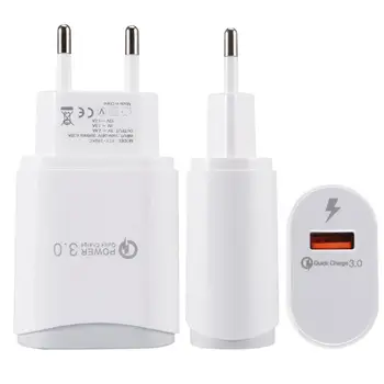 Didelis Ovalo formos QC3.0 Single Port Greitai Įkrauti Mobiliojo Telefono Įkroviklį Universalus USB Greitas Charg Galvos Namų Kelionės JAV Standarto Kištukas