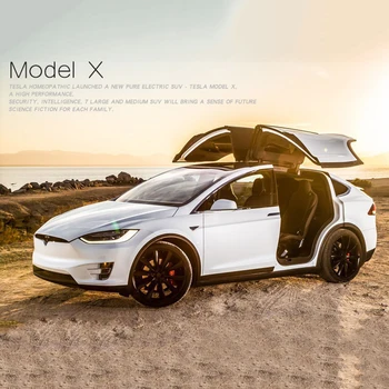 Naujas Diecast Automobilių modeliai 1:32 Lydinio Tesla MODEL X Nedidelio Masto Metalo Transporto priemonių Vaikams Surinkimo Berniukų Dovanos Kalėdų Žaislas