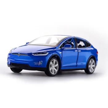 Naujas Diecast Automobilių modeliai 1:32 Lydinio Tesla MODEL X Nedidelio Masto Metalo Transporto priemonių Vaikams Surinkimo Berniukų Dovanos Kalėdų Žaislas