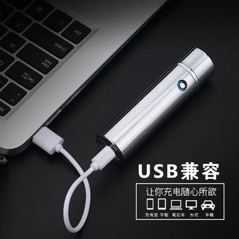 6 Kampo USB Elektros Lengvesni Finger print Power Touch Gaisro Plazmos Dvigubo Kampo Lengvesni Vėjo Metalo Cigarečių Žiebtuvėliai Vyrų Dovana