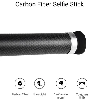 Aukštos Kokybės 3M Ištraukiamas Monopodzie Anglies Pluošto Selfie Stick GoPro Hero 6 5 7 8 9 Juoda Go Pro 4 3 2 Insta 360 ONE X