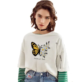 Geležies Gėlių drugelis Šilumos Perdavimo Drabužių Mielas Lopai Moteris, T-shirt Aplikacijos Skalbti Dekoro Šilumos Perdavimą 