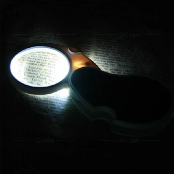 5 Prekybos Loupe Didinamasis Stiklas su LED Lempa, Kišeninis didinamasis stiklas Nešiojamas Sulankstomas paketų prižiūrėtojų raktinę