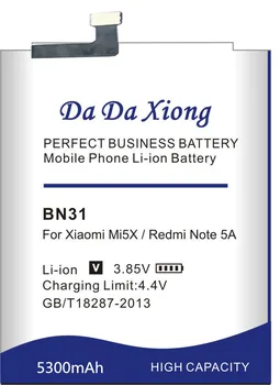 Originalus Da Da Xiong Telefono Baterija BN31 už Xiaomi Mi 5X Mi5X / Redmi Pastaba 5A / Pastaba 5A Pro 5300mAh Baterijos Pakeitimas