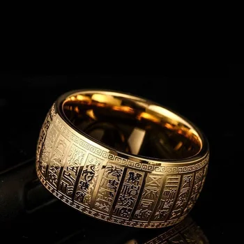 Tradicinis Daoizmas Titano Plieno Antspaudas Kūno Taiyi auksinėje Mantra Žiedas Dievas Mantra Žiedas Vyrų Valdinga Didelis Pirštas