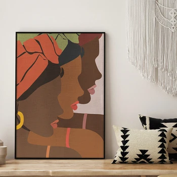 Afrikos Moteris Sienos Afrikos Sienos Meno Moterų Įgalinimo Plakatas, Juoda Meno, Afrikos Karalienė Afro Mergina Tapybos Paveikslus Namų Dekoro