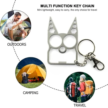 Stovykla Key Chain Atsuktuvas Butelio Atidarytuvas Mini Kempingas Nešiojamų 6 1 Lauko Išgyvenimo Raktu Lauko Elementai