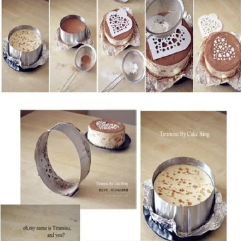 Reguliuojamas Putėsiai Žiedas 3D Apvalios Torto Formos Nerūdijančio Plieno Kepimo Skardas Virtuvės Desertas Pyragas Dekoravimo Priemonės 2 Dydžių