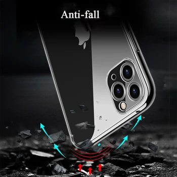 Prabanga Skaidrus galinis Dangtelis Skirtas iPhone 12 11 Pro Max XS XR X 8 7 6 6S Plius Capinhas Minkštos TPU Silikoniniai Dėklai iP SE 2 Coques