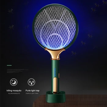 Elektros LED Šviesos Tenisas Bat Nešiojamą Raketę Vabzdžių 1200mAh 2 in 1 LED Elektros Uodų Tauškutis Silent Zapper Žudikas Vabzdžių
