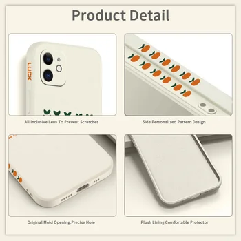 Good Luck Orange Phone Case For iPhone 12 Pro Max 11 X XS XR XSMAX SE2020 8 8Plus 7 7Plus 6 6S Plus Liquid Silicone Cover