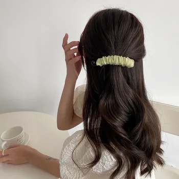 Ins paprastas nėrinių plaukai surišti į uodegą bananų klipas korėjos temperamentas twist įrašą mados saldainiai spalvos plaukų segtuku nugaros, galvos įrašą kietas