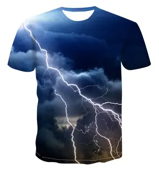 3d Naujų Žaibo Print T -Shirt Vyrai 'S Mados Men 'S T -Shirt Laisvalaikio Daugiafunkcinis Drabužių Medvilnės S -6xl