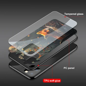 Prabanga Vilkas Lapė Funda Atveju iphone 12 Case for iphone 12 11 Pro XS Max mini XR X 7 8 6 6s Plus SE 2020 Mados Stiklo Shell