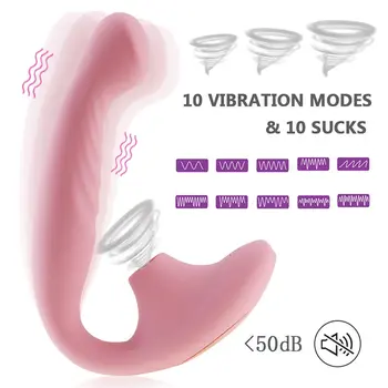 Čiulpti Masažas Vibratior Moterų Suaugusiųjų Silikono Sugriežtinti Makšties G-tašką, Dvivietis Vadovas Shaker Stick Klitorio Stimuliacijos Sekso Žaislas