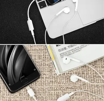 Kabelio Adapteris USB-C C Tipo 3,5 mm Jack Ausinių Kabelį Audio Aux Kabelis Adapteris Xiaomi 