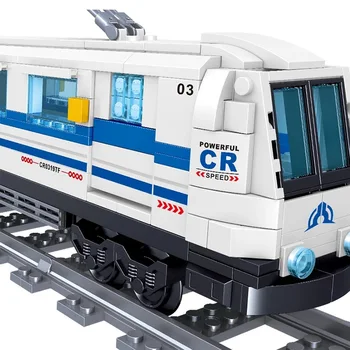 476pcs Kūrėjas SS Techninio geležinkelių Transportas bėgių kelio Traukinio Blokai Metro Geležinkelių Modelis Plytų Vaikams Žaislai Berniukams