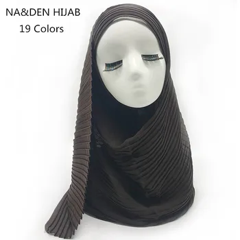 Naujas burbulas šifono skara šalikai, plisuotos paprasto maxi hijab moterų iškilumo skaros, kietas musulmonų essencial šalikai, šaliai, kaklaskarės lankelis 19 spalva