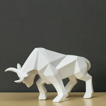 Šiaurės abstrakčių geometrinių dervos origami bull papuošalai namų laukinių gyvūnų apdailos amatų atidaryti langą dovana ZP506937