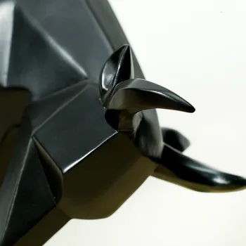 Šiaurės abstrakčių geometrinių dervos origami bull papuošalai namų laukinių gyvūnų apdailos amatų atidaryti langą dovana ZP506937