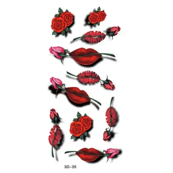 3D Moterų Drugelis Rožių Gėlių Laikinos Tatuiruotės Lipdukas Rankos Clavicle Kūno Menas Makiažas atsparus Vandeniui Vienkartiniai Tatuiruotės Lipdukas