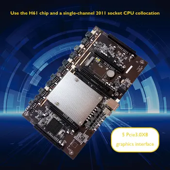 X79-H61 Kasybos Plokštė LGA 2011 CPU Lizdo 5 PCIe PCI-E Express 3.0 X8 Lizdai DDR3 Atminties Lizdas Paramos 3060 GPU(6x6p)