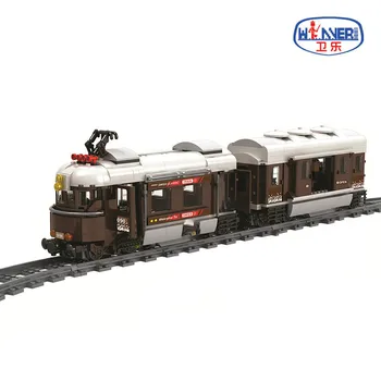 Miesto Kalėdų Traukinių Vėžės geležinkelio Bėgiai nustato Modelį, statyba Blokai Rinkiniai Plytų Vaikas Žaislas Suderinama Visų Markių kalėdų dovanos