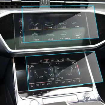 2vnt screen protector Audi A6 A7 2019 2020 automobilio multimedia sistema, touch screen,9H grūdintas stiklas ekrano apsauginės plėvelės