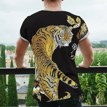Nauji Metai 3D Tigras Modelis Print t shirt Valdinga Mados 2021 Naujas Apvalios Kaklo Poliesteris marškinėliai