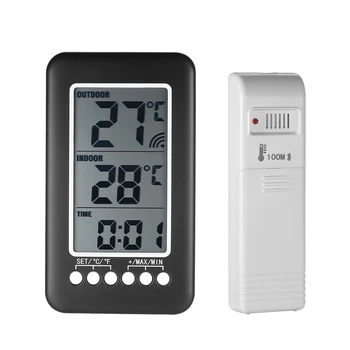 LCD Belaidžio vidaus/Lauko Skaitmeninis Termometras Laikrodis Temperatūros Matuoklis Oro StationTemperature Testeris Testavimo Įrankiai