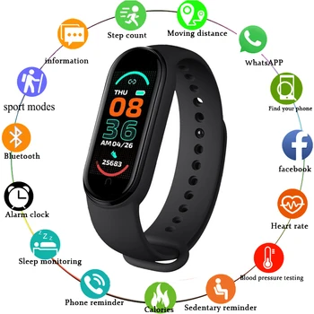 M6 Smart Skaitmeninio Laikrodžio Apyrankė Vyrams, Moterims Su Širdies Ritmo Monitoringo Veikia Pedometer Kalorijų Skaitiklis Sveikatos Sport Tracker