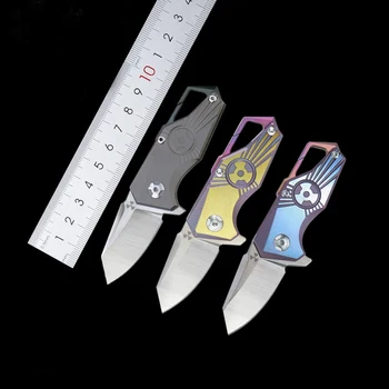 S35vn milteliai plieno, titano lydinio rankena taktinis sulankstomas peilis, survival knife nešiojamų raktų žiedas savigynos vaisių EDC peilis