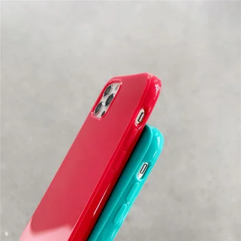 Paprastas Saldainiai Spalvos Telefono dėklas Skirtas iPhone 12 11 Pro Max X XS XR 8 7 S Plus SE 2020 Atveju Minkšto Silikono Kieto Pagrindinių Padengti Plonas Apvalkalas