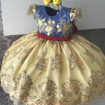Gėlių Siuvinėjimas Mergaitė Princesė Dress Naujųjų Metų Kostiumas Duobute, Vaikams, Vaikų, Vestuvių Drabužių Šalies Vakare Gown Suknelė Mergaitėms
