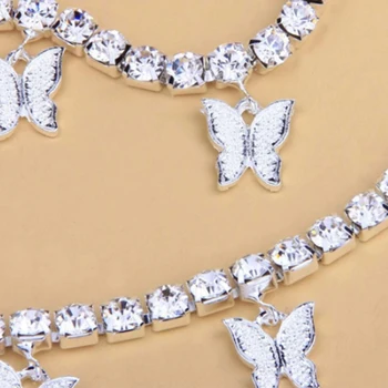 USPS VIP Butterfly Charm Necklace Silver White