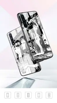 Siaubo Komiksų Tomie Grūdintas Stiklas Telefoną Atveju Garbę 20 8X 9X Pro 10 Lite 30 Pro+ X10 Max 5G Juoda Korpuso Dangtelį Coque Fundas