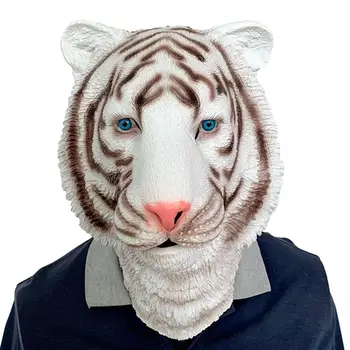 1 Vnt Šukuosena Tiger Mask Latekso Kvėpuojantis Siaubinga Išdaiga Kaukė Šalis