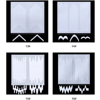 24pcs Baltas prancūzų Patarimai Nagai Lipdukas Trafaretas Formos nagai dizainas 2021 Linija star Stiliaus Grožio Priemonėmis nagai accesorios