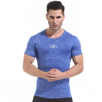 J2483 -fitneso Treniruotės vyrams trumpomis rankovėmis marškinėliai vyrams šilumos raumenų kultūrizmo dėvėti suspaudimo Elastinga Slim naudotis drabužiai