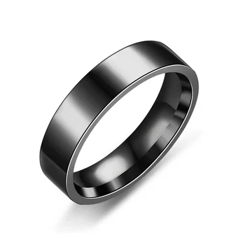 Trijų Spalvų Nerūdijančio Plieno Žiedai Moterims Paprastas Plotis 6mm Mados Pora Žiedai, Papuošalai