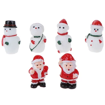 Derva Miniatiūriniai Kalėdų Santa Claus Snowmen Terariumai Priedai Micro Pasakų Sodo Figūrėlės Doll House Dekoro