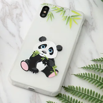 Modeliai Mielas Vyrų ir Moterų Panda Telefono dėklas, Skirtas iphone 5 5s se 6 S 6s 7 7Plus 8 8 Plus X XR XS Max Silikono Minkštos TPU Dangtis