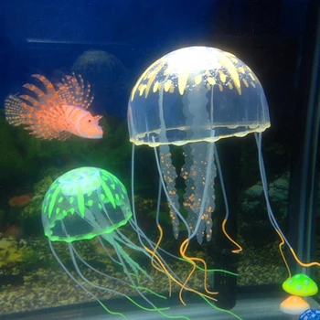 Medūza Akvariumo Dekoras Dirbtinis Plaukti Žėrintis Poveikis Žuvų Bakas Mielas Povandeninis Gyvų Augalų Šviesos Ornamentu Vandens Kraštovaizdžio