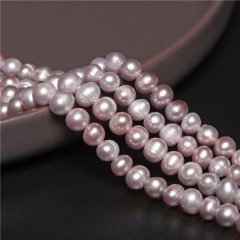 6-6.5 mm Natūralios Baltos spalvos Gėlavandenių Perlų Karoliukai Netaisyklingos Apvalios Dirbtiniu būdu išaugintų Perlų, 