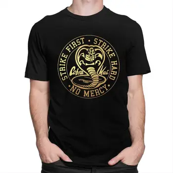Gold Cobra Ka T Marškinėliai Vyrams trumpomis Rankovėmis Streikuoti, Pirmas Streikas Sunku No Mercy 
